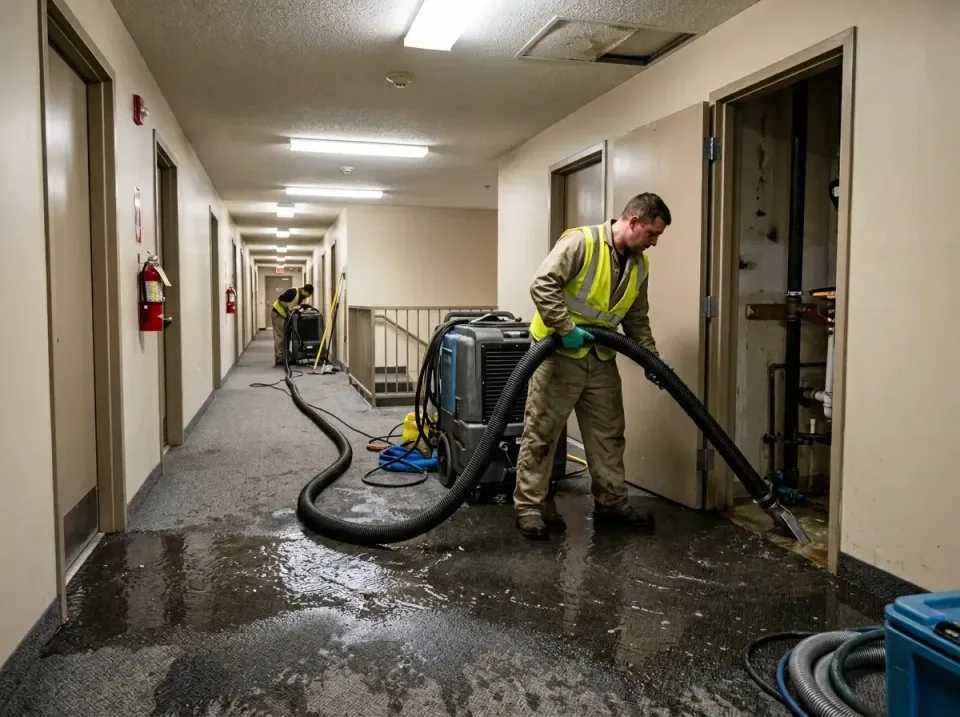 multi-unit-apartment-hallway-f-005 — frequently asked questions, Emergency Burst Pipe Water Extraction & Removal in Hellerto…